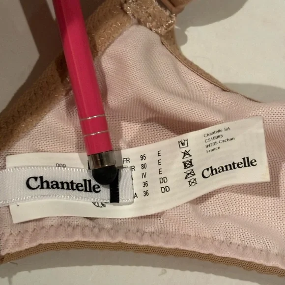 Chantelle Elegant Tan Lace 36DD Bra - Picture 8 of 9